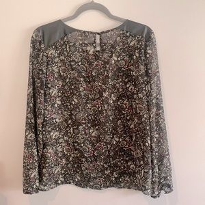 LOFT Leather Shouldered Blouse